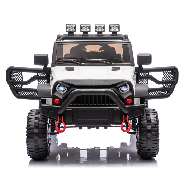 English Elm 24v Kids Electric Ride on Car with Parental Remote Dual Motors and Four Wheel Suspension White W1578P208323