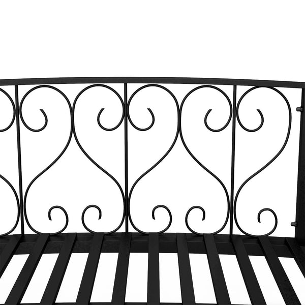 English Elm Outsunny 7' Decorative Metal Garden Bridge With Elegant Scrollwork For Ponds And Walkways, Black W2225P174531-GIGA
