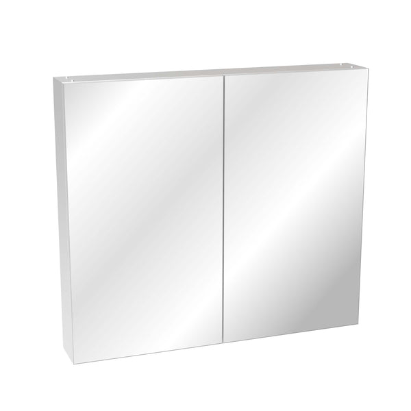 English Elm 32'' Aluminum Medicine Cabinet Wall Mount Bathroom Mirror with Adjustable Shelves Silver W708P379207
