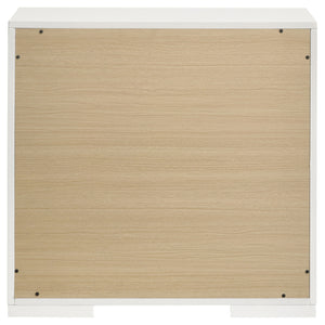English Elm Pierce White High Gloss Nightstand with 2 Soft-Close Drawers Felt Lined Top Modern Bedside B062P378421