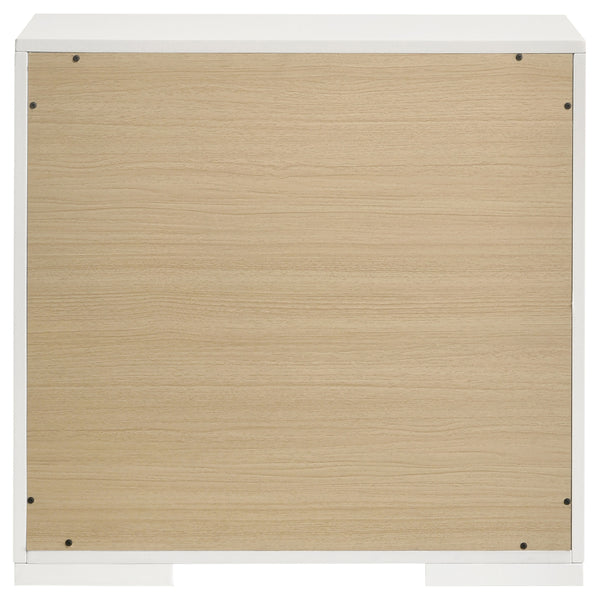 English Elm Pierce White High Gloss Nightstand with 2 Soft-Close Drawers Felt Lined Top Modern Bedside B062P378421