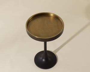 Sunpan Tekoa End Table - Elegant Antique Brass Finish with Sturdy Aluminum Base for Chic Home Décor Bronze
