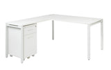 OSP Home Furnishings Prado L Workstation in White White