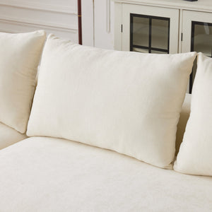 English Elm 108*68 Extra-Deep Modular Chenille Sofa - Cloud Comfort For 4, Fully Assembled White Sectional W1829S00060