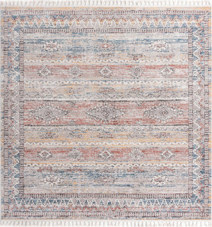 Unique Loom Aramis Tal Machine Made Tribal Rug Multi, Black/Blue/Orange/Rust Red/Ivory 10' 0" x 10' 0"