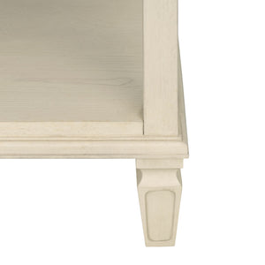 English Elm Victoria Aged Oak Nightstand with Solid Wood Legs, Wire-Brushed Veneer, Drawer & Open Shelf Cream 27.25 L x 22.75 W x 27.25 H B035P341167