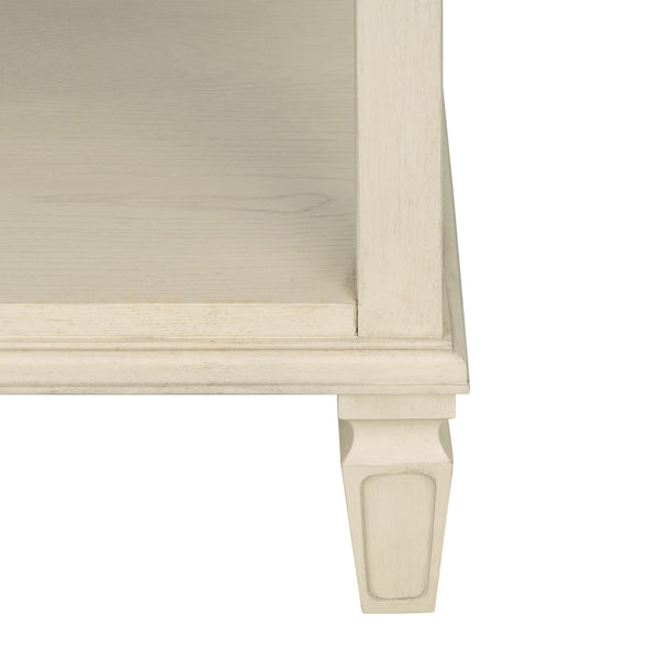 English Elm Victoria Aged Oak Nightstand with Solid Wood Legs, Wire-Brushed Veneer, Drawer & Open Shelf Cream 27.25 L x 22.75 W x 27.25 H B035P341167
