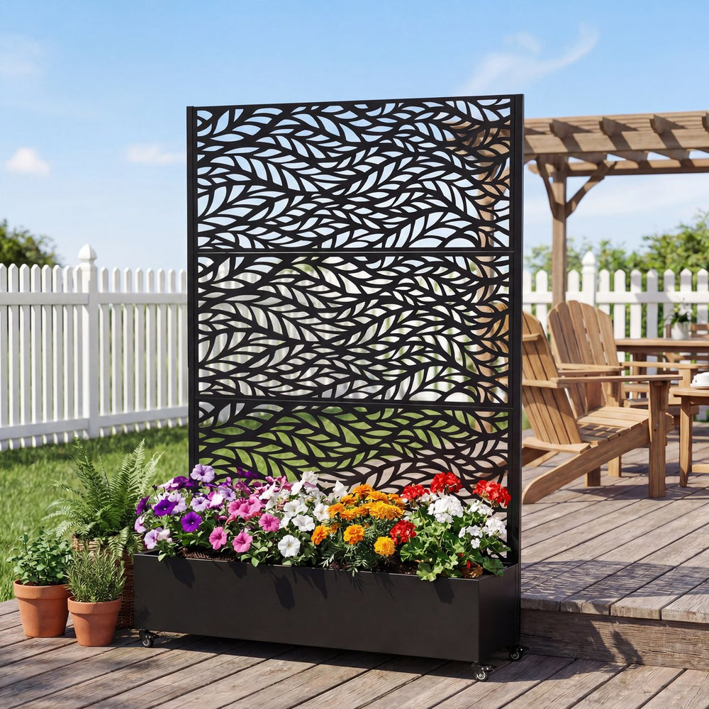 English Elm Metal Galvanized Raised Garden Bed on Wheels with Trellis for Climbing Vines Outdoor W5312P460793