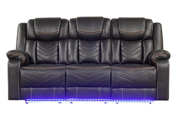 English Elm Challenger Modern 3Pc Power Reclining Sofa Set With Bluetooth Speakers, Usb Ports & Led Lighting B009S01518