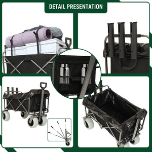 English Elm Fishing Cart All Terrain Steel Frame with Rod Holders and 9 Inch Pneumatic Tires W2932P253148