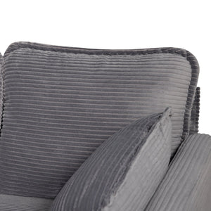 English Elm 48" Corduroy Compact Loveseat with Side Pocket Solid Wood Frame for Small Spaces Grey W2715P409865