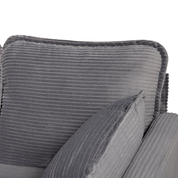 English Elm 48" Corduroy Compact Loveseat with Side Pocket Solid Wood Frame for Small Spaces Grey W2715P409865