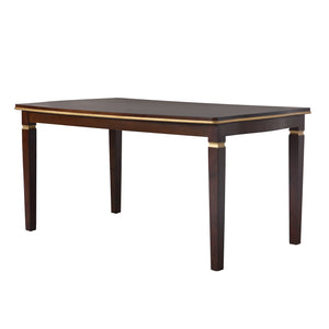 English Elm 6-Piece Kitchen Dining Set with 60" Rectangular Table, Tufted High-Back Chairs & Bench, Durable Wood Espresso N752S001080P