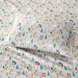 True North by Sleep Philosophy Cozy Flannel Casual Printed Sheet Set TN20-0269 Multi Forest Animals