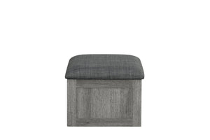 English Elm 5pc Faux Marble Lift Top Coffee Table Set with Four Fabric Storage Ottomans in Grey B011P427263