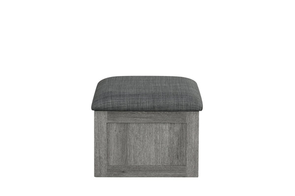English Elm 5pc Faux Marble Lift Top Coffee Table Set with Four Fabric Storage Ottomans in Grey B011P427263