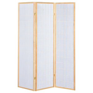 English Elm Porch 3-Panel Shoji Room Divider Screen with Warm Wood Grain, Lightweight Paper Panels, Minimalist Light Diffuser Natural B062P331075