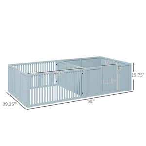 English Elm Pawhut Whelping Box For Dogs - Safe, Spacious Puppy Pen With Ventilation & Removable Doors, Gray W2225P217620-GIGA