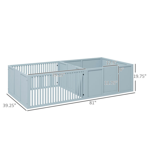 English Elm Pawhut Whelping Box For Dogs - Safe, Spacious Puppy Pen With Ventilation & Removable Doors, Gray W2225P217620-GIGA