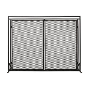English Elm Christopher Knight Home® - FIREPLACE Samantha Iron Screen with Matte Finish, Handcrafted Mesh Guard, Dual Doors & Sleek Frame Black 67721.00
