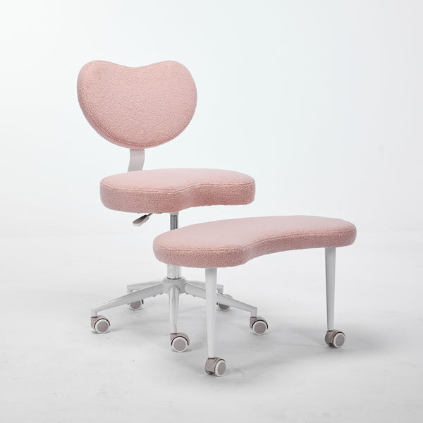 English Elm Meditation Chair Plus - Plus-Size Cross-Legged Swivel Seat with Memory Foam, Lumbar Support, Pink W1143P360516
