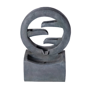 English Elm 26.77"h Gray Polyresin Tiered Cascading Outdoor Fountain with Warm Led Patio Accent N765P355054G