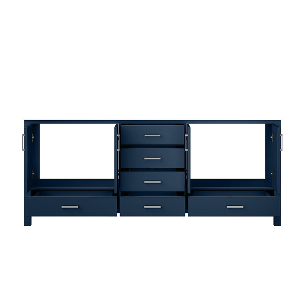 English Elm Navy Double Bath Vanity 80" W x 22" D – Solid Wood Frame, Fully Assembled, Soft-Close Drawers, Ample Storage B2731P258955