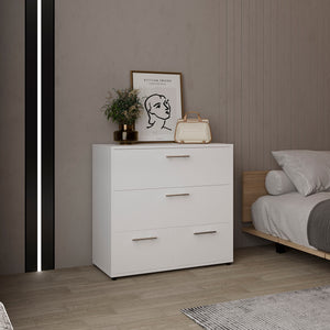 English Elm Dresser, 4-Drawer White Engineered Wood with Sturdy Legs, Modern Compact Design, Eco-Certified Safety B097P369418