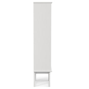 English Elm Draper Mid Century White Bookcase & Storage Unit — Solid Rubberwood, 6 Shelves, Drawer, Retro Chic B136P238620