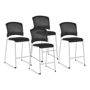 OSP Home Furnishings Tall Stackable Office Visitor Chairs Ergonomic Commercial Seating for Reception Areas 4/Ctn 88657C4-30