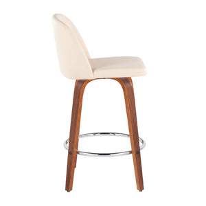 English Elm 26" Swivel Counterstools Whitewashed Wood Blue Upholstered Seat Set of 2 for Kitchen B202S00443