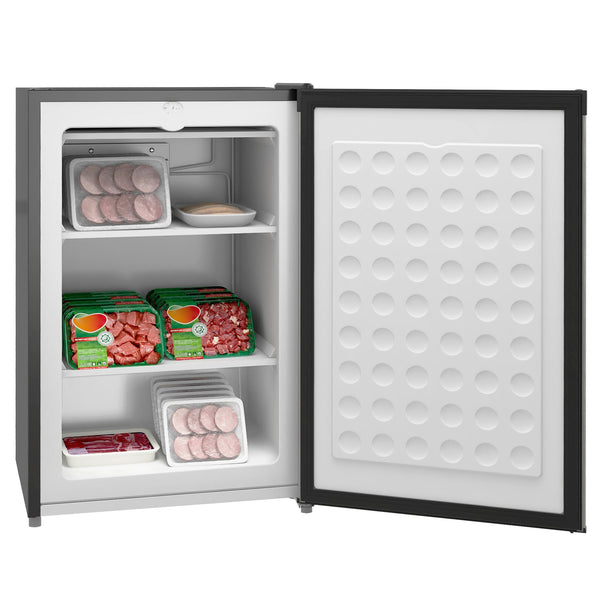 English Elm Homcom Compact Upright Freezer 3 Cu Ft with Adjustable Thermostat for Dorm Apartment Silver W2225P200390