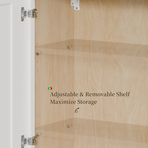 English Elm Maximize Narrow Spaces with Solid Wood Shaker Cabinet Soft Close Door Two Shelves W5662P465989
