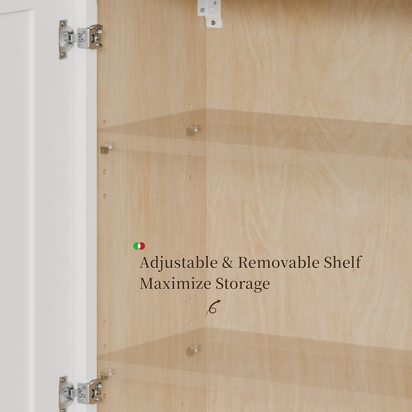 English Elm Maximize Narrow Spaces with Solid Wood Shaker Cabinet Soft Close Door Two Shelves W5662P465989