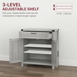 English Elm Homcom Modern Farmhouse Sideboard Buffet Cabinet With Storage Drawer & Barn Doors For Versatile Style W2225P229533