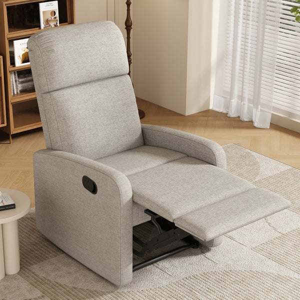 English Elm Christopher Knight Home® - Modern Recliner Plush Manual Recliner Chair with Ergonomic Support, 3-Position Backrest, Durable Fabric Comfort Wheat N763P256491A