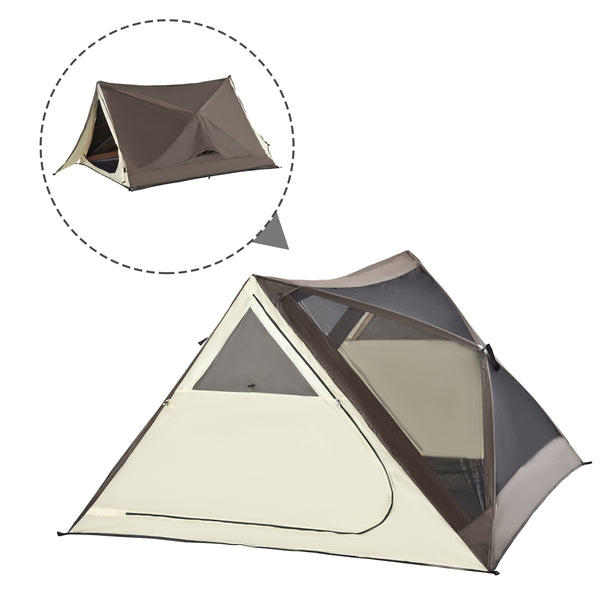 English Elm Outsunny Pop up Tent for 3 Waterproof Instant Setup Beach Camping with Rainfly W2225P217037