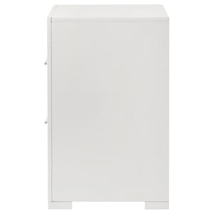 English Elm Pierce White High Gloss Nightstand with 2 Soft-Close Drawers Felt Lined Top Modern Bedside B062P378421
