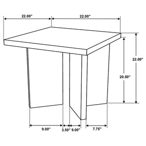 English Elm Neskowin Solid Mango Wood Living Room Coffee and End Table Set with Geometric Panels B062S01397