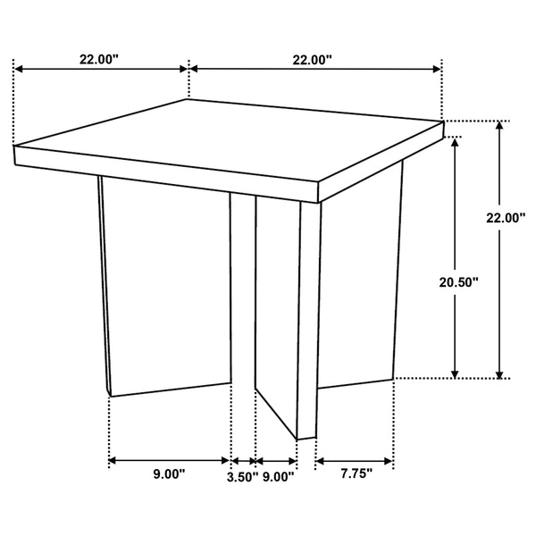English Elm Neskowin Solid Mango Wood Living Room Coffee and End Table Set with Geometric Panels B062S01397