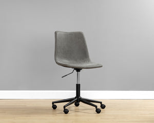 Sunpan Cal Office Chair - Stylish Mid-Century Design with Adjustable Height and Smooth Mobility for Comfort Antique Grey