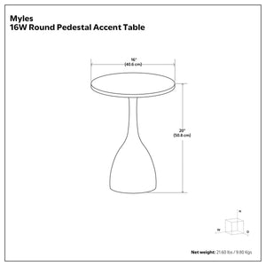 English Elm Myles Round Marble Top Side Table with Hammered Aluminum Pedestal Base B136P419855