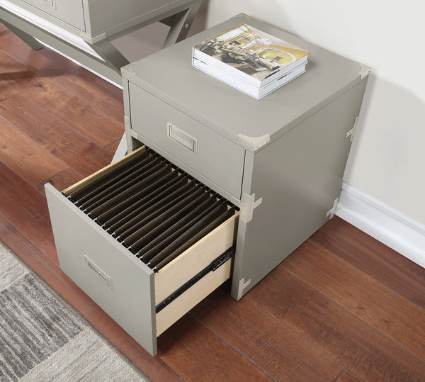 OSP Home Furnishings Wellington 2 Drawer File Cabinet Grey