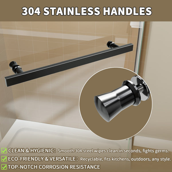 English Elm Corner Frameless Neo-angle Pivot Shower Enclosure with Tempered Glass and Sleek Hardware W637P348794