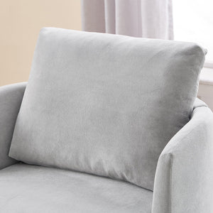 English Elm 360° Swivel Chair - Stylish Grey Upholstered Barrel Armchair For Living Room, Office, And Hotels N719P272681E