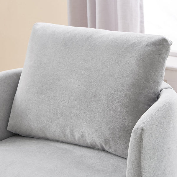 English Elm 360° Swivel Chair - Stylish Grey Upholstered Barrel Armchair For Living Room, Office, And Hotels N719P272681E