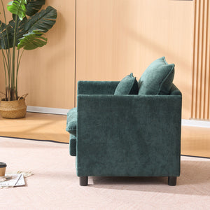 English Elm Comfy Modern Accent Chair Thick Cushioned Seat with Pillow Set for Reading Nooks W1893P396306