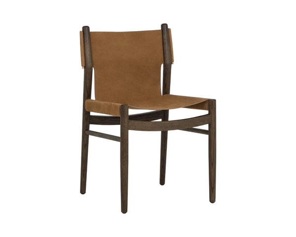 Sunpan ARGUS Dining Chair - Luxurious Nubuck Leather with Solid Oak Frame for Timeless Mid-Century Style 112682