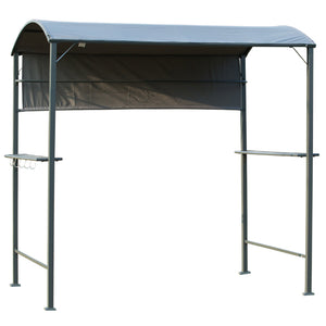 English Elm Grill Gazebo Arch Canopy with Steel Frame Retractable Awning for Outdoor Cooking T3971P386637