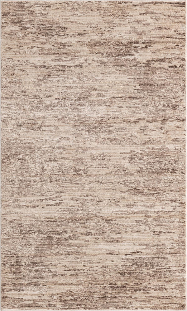 Unique Loom Oasis Water Machine Made Abstract Rug Brown, Beige/Ivory 5' 0" x 8' 0"